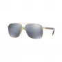 Versace VE2174-1002Z3 Gafas de sol de piloto para hombre, montura negra, lentes grises espejadas, 59/13/145 mm