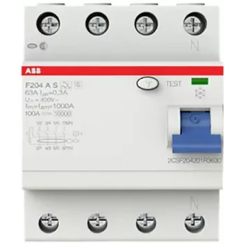 ABB F204AS-63/0.3 Interruptor diferencial 4P 63A 300mA Tipo A 2CSF204201R3630