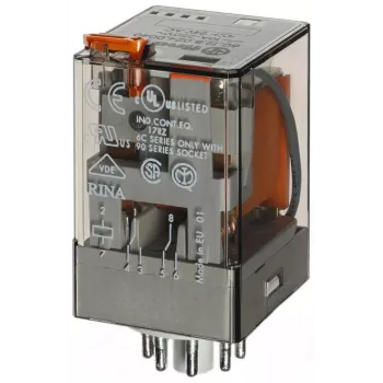 Relé industrial Finder 12 VAC 2,2 VA DPDT 10A 250VAC 2 CO enchufable 60.12.8.012.0040