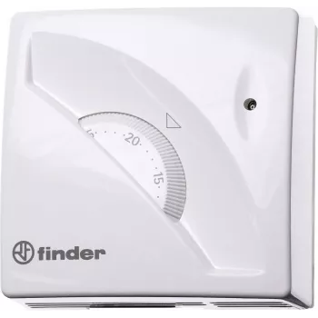 Termostato de ambiente de superficie Finder 1T010, 7 a 30 °C, blanco