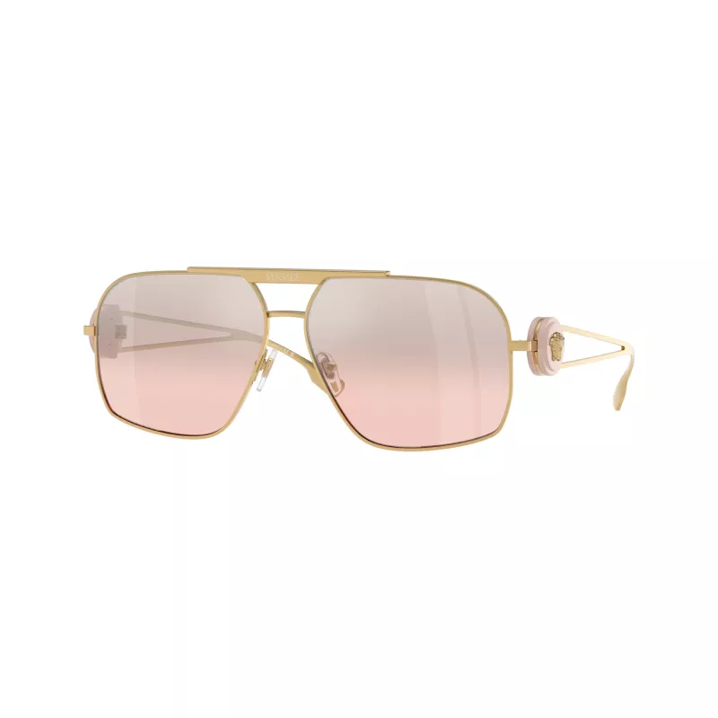 Gafas de sol Versace VE2269-10027E para mujer, montura dorada pálida, lentes marrones degradadas, 60/14/140 mm