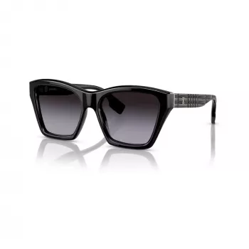Burberry BE439130018G5 gafas de sol para mujer, cuadradas, acetato, montura negra, lentes grises degradadas, 54mm