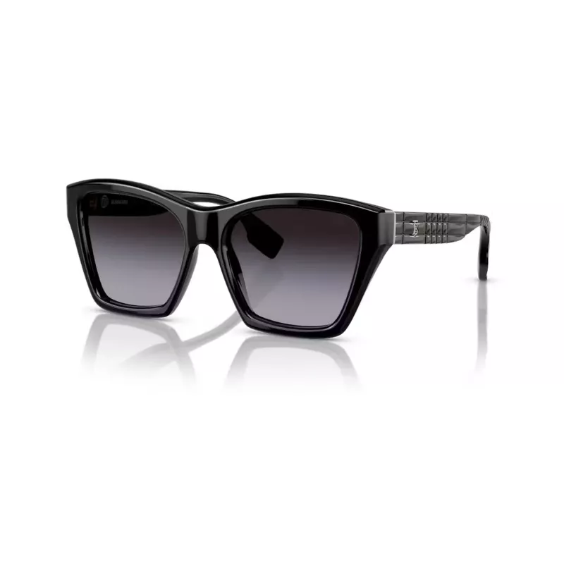 Burberry BE439130018G5 gafas de sol para mujer, cuadradas, acetato, montura negra, lentes grises degradadas, 54mm