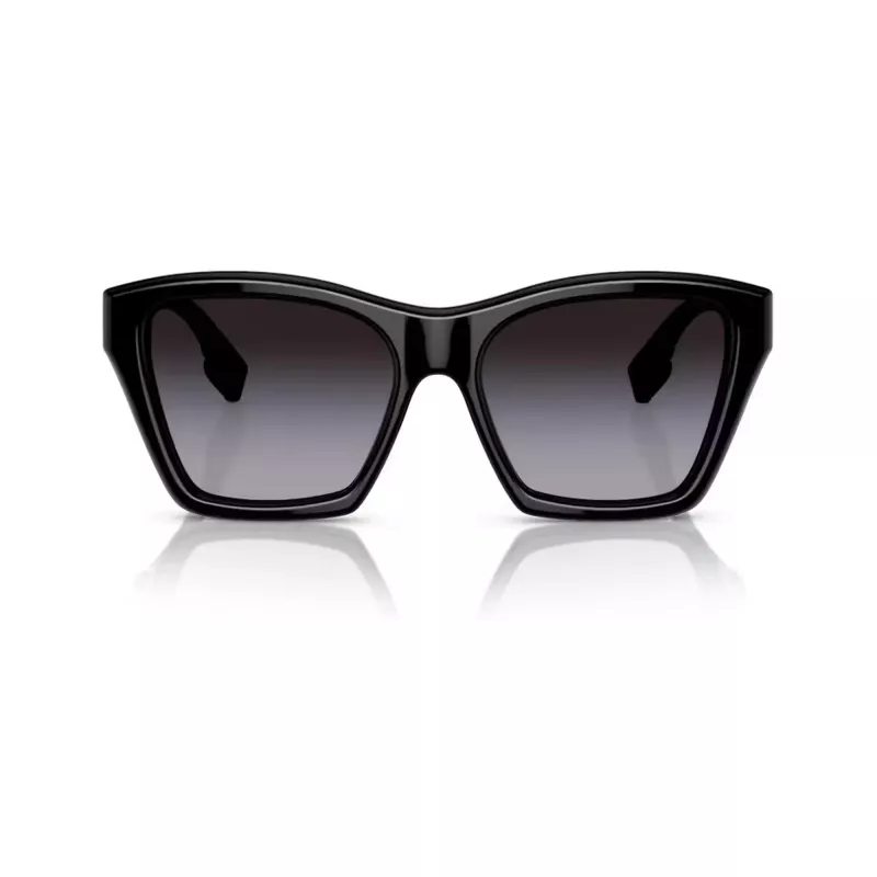 Burberry BE439130018G5 gafas de sol para mujer, cuadradas, acetato, montura negra, lentes grises degradadas, 54mm