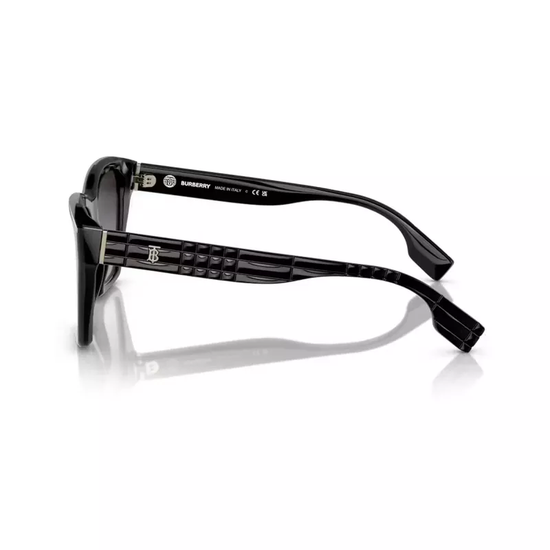 Burberry BE439130018G5 gafas de sol para mujer, cuadradas, acetato, montura negra, lentes grises degradadas, 54mm