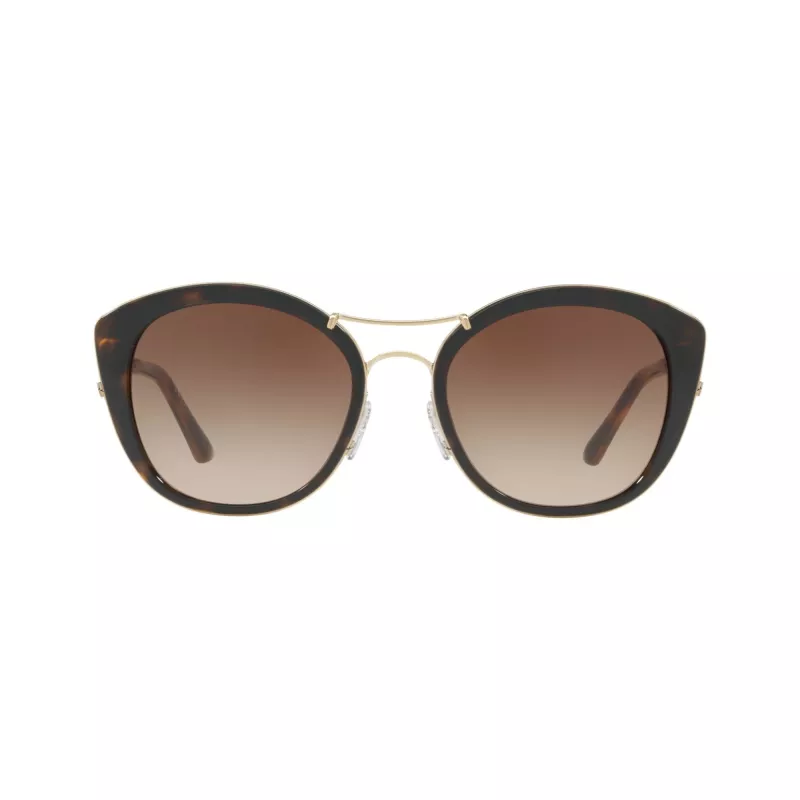 Burberry BE4251Q300213 Gafas de sol de mujer estilo gato, montura habana oscuro, lentes degradadas marrones, 53mm