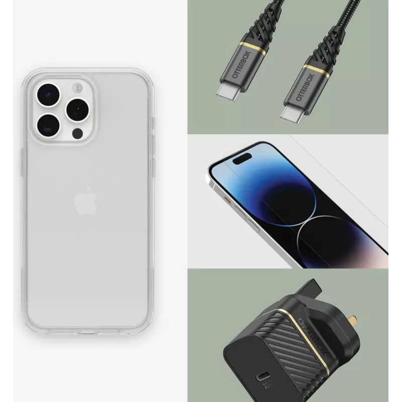 OtterBox Symmetry Clear Funda para iPhone 15 Pro Max – Transparente 77-92664