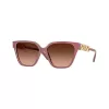 Versace Gafas de sol de mujer VE4471B estilo gato, montura habana, vidrio degradado marrón, 56mm VE4471B54755M