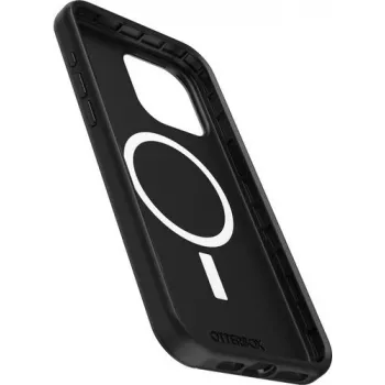 OtterBox Symmetry Series Funda trasera para Apple iPhone 15 Pro Max – antimicrobiana, compatible con MagSafe, negra 77-94125