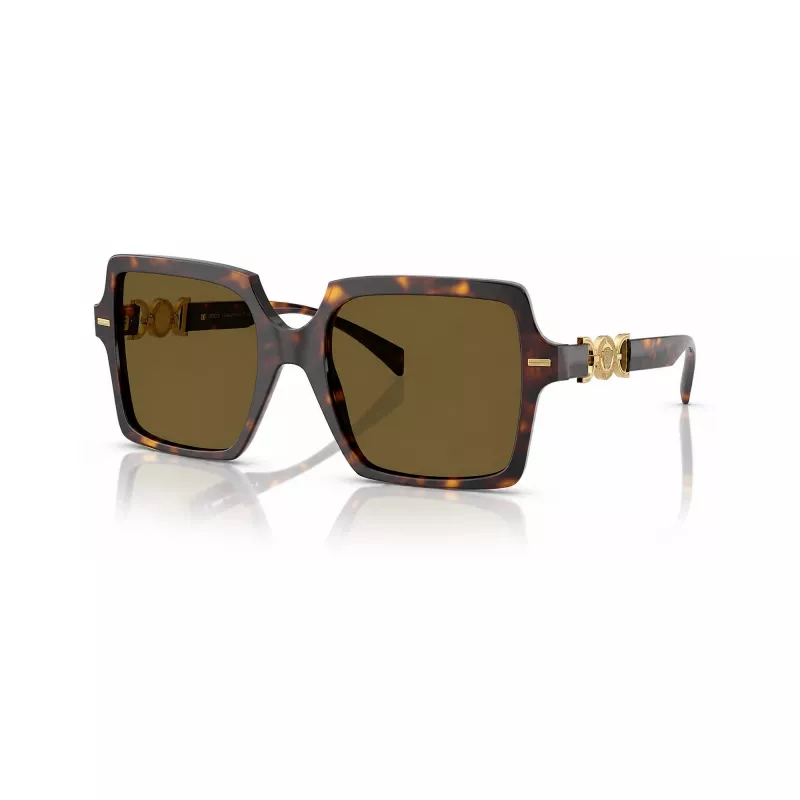 Versace VE4441-108-73 Gafas de sol de mujer - Montura Havana, lentes marrones, 55mm