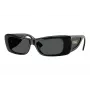 Versace Gafas de sol cuadradas de mujer VE4481-GB1-87, montura negra, lentes grises, 54mm