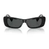Versace Gafas de sol cuadradas de mujer VE4481-GB1-87, montura negra, lentes grises, 54mm