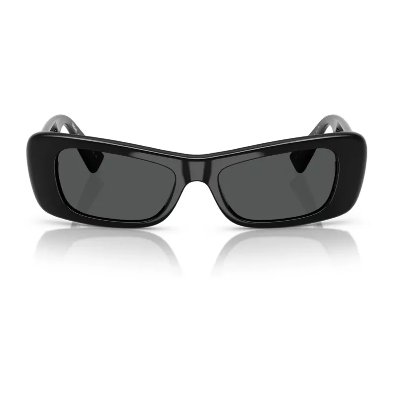 Versace Gafas de sol cuadradas de mujer VE4481-GB1-87, montura negra, lentes grises, 54mm