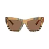 Burberry BE4449-414673 Gafas de sol de mujer, montura cuadrada de acetato, Havana/carey, lentes marrones, 53/19/140 mm