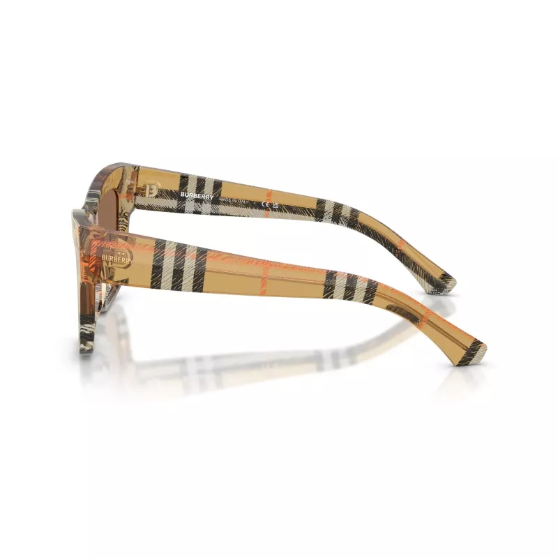 Burberry BE4449-414673 Gafas de sol de mujer, montura cuadrada de acetato, Havana/carey, lentes marrones, 53/19/140 mm