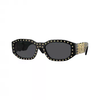 Versace Gafas de sol unisex VE4361 – montura negra, lentes grises, 53/18/140 mm VE4361-539787