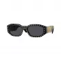 Versace Gafas de sol unisex VE4361 – montura negra, lentes grises, 53/18/140 mm VE4361-539787