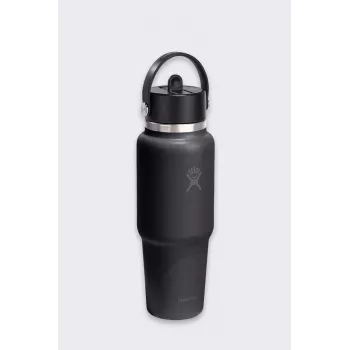 Hydro Flask 32 Oz Wide Flex Straw Botella de viaje (946 ml) – Negro