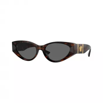 Versace VE4454-542987 Gafas de sol de mujer Cat-Eye, Havana/Gris oscuro, 55mm