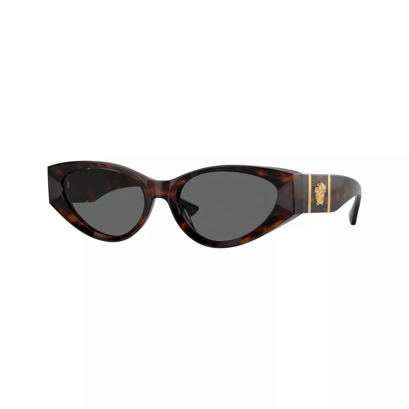 Versace VE4454-542987 Gafas de sol de mujer Cat-Eye, Havana/Gris oscuro, 55mm