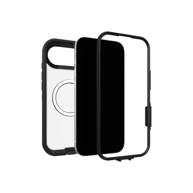 OtterBox Defender Series Pro XT Funda trasera para Apple iPhone Air - Compatible con MagSafe, Dark Side (Transparente/Negro) 77-98498