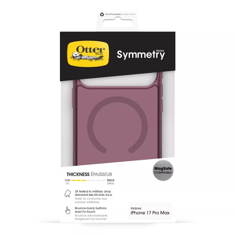 OtterBox Symmetry Clear MagSafe Camera Control Funda para iPhone 17 Pro Max Rosa (77-98872)