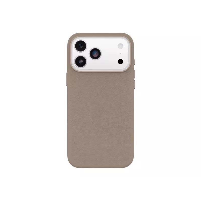 OtterBox Symmetry Series Funda trasera para Apple iPhone 17 Pro Max – Compatible con MagSafe – Piel de cactus, imán, poliuretano – Gray Comfort (Beige) 77-99073