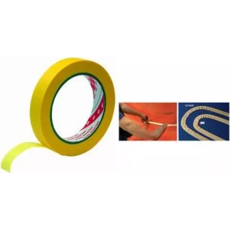 3M Painter's Masking Tape 244 Gold, 24 mm x 50 m, 0,08 mm, extra fina y adaptable para pintura profesional - 1 rollo 2442450