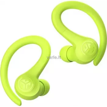 JLab GO Air Sport Auriculares True Wireless con ganchos, Bluetooth 5.1, IP55 resistente al sudor, batería de 32 horas, Amarillo IEUEBGAIRSPRTRYEL124