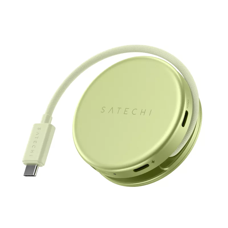 Satechi OntheGo Adaptador multipuerto 5 en 1 - Hub USB-C con HDMI 4K, USB-C 5Gbps, USB-A 5Gbps, lector de tarjetas SD, 60W PD Pass-through (Citrus)
