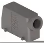 ILME TMAO24.40 Tapa de perfil alto, tamaño 24B, entrada lateral M40, cierre de 4 tornillos, aluminio fundido, RAL 7040