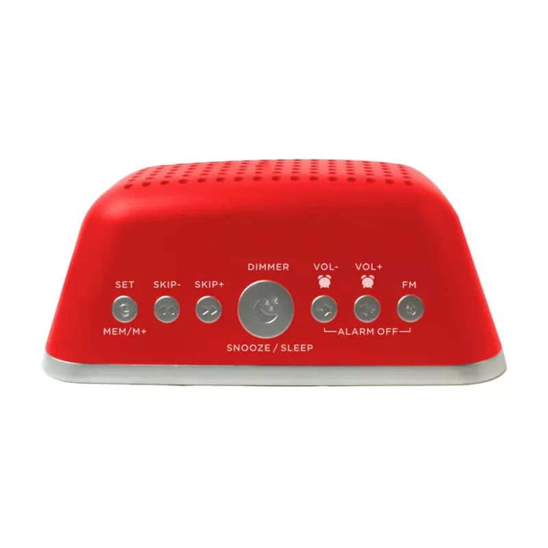 AIWA CRU-19RD radio reloj roja con sintonizador FM/AM, doble alarma, snooze, temporizador de apagado, pantalla LED, respaldo con pilas