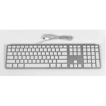 Matias teclado USB-C con cable para Mac – plata – versión U.S. (FK316CS)