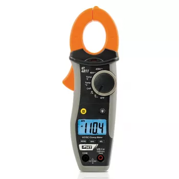 HT Instruments HT4011 Pinza amperimétrica digital CAT III 600V, 4000 Counts, Tensión AC/DC, Resistencia, Capacidad, Frecuencia, Prueba de diodos y continuidad, Apertura de pinza 30mm 1009820