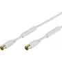 Vivanco Cable de conexión de antena SAT 3 m, blanco VVAN30FEDBGW