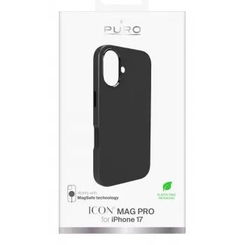 PURO Icon funda para Apple iPhone 17, compatible con MagSafe, negra (PUIPC1763ICONMPBLK)