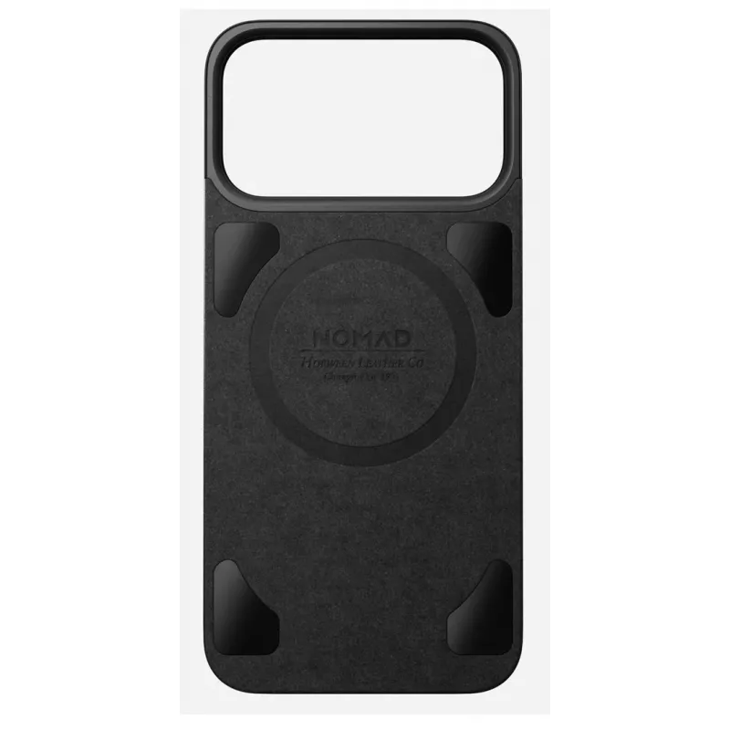 Funda trasera de cuero magnética NOMAD para iPhone 17 Pro Max compatible con MagSafe, cuero Horween (negro)