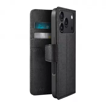 SBS Wallet Classic Funda para iPhone 18 Pro Max con cartera y soporte - Negro