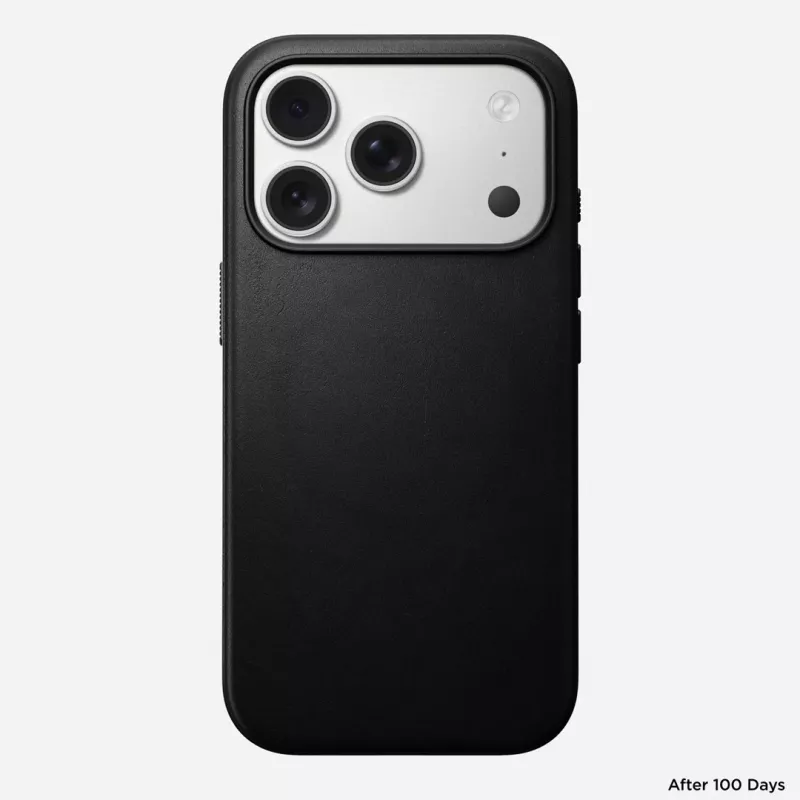 NOMAD Funda Modern de piel para iPhone 17 Pro MagSafe Negro