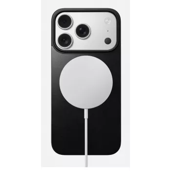 NOMAD Magnetic Leather Back para iPhone 17 Pro – compatible con MagSafe, piel Horween, Negro
