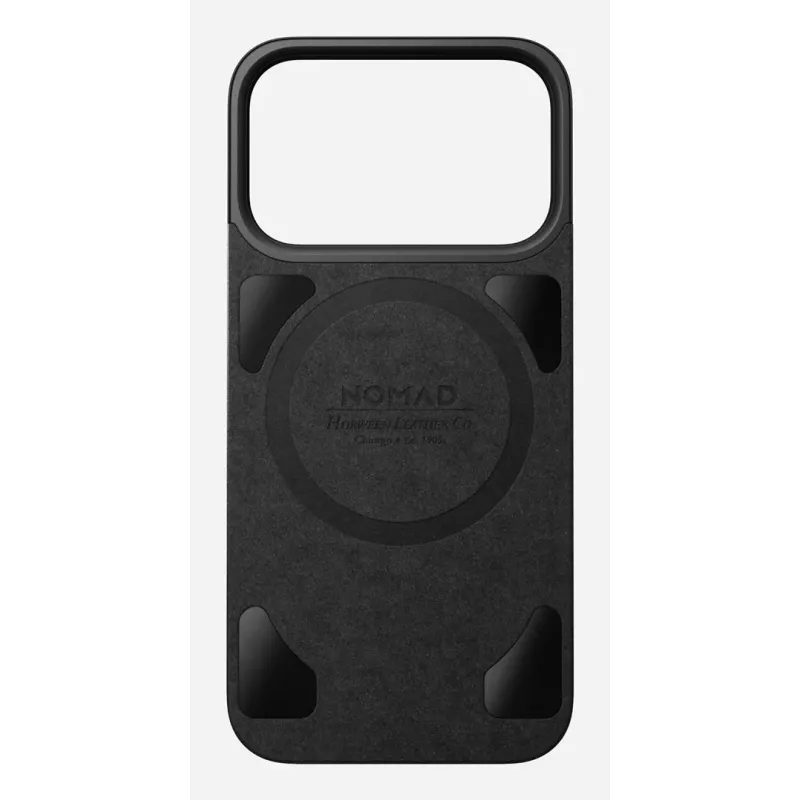 NOMAD Magnetic Leather Back para iPhone 17 Pro – compatible con MagSafe, piel Horween, Negro