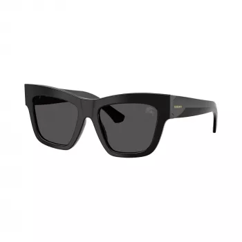 Burberry BE4449-300187 Gafas de sol Cat-Eye de mujer, montura negra, lentes degradadas grises, 53mm
