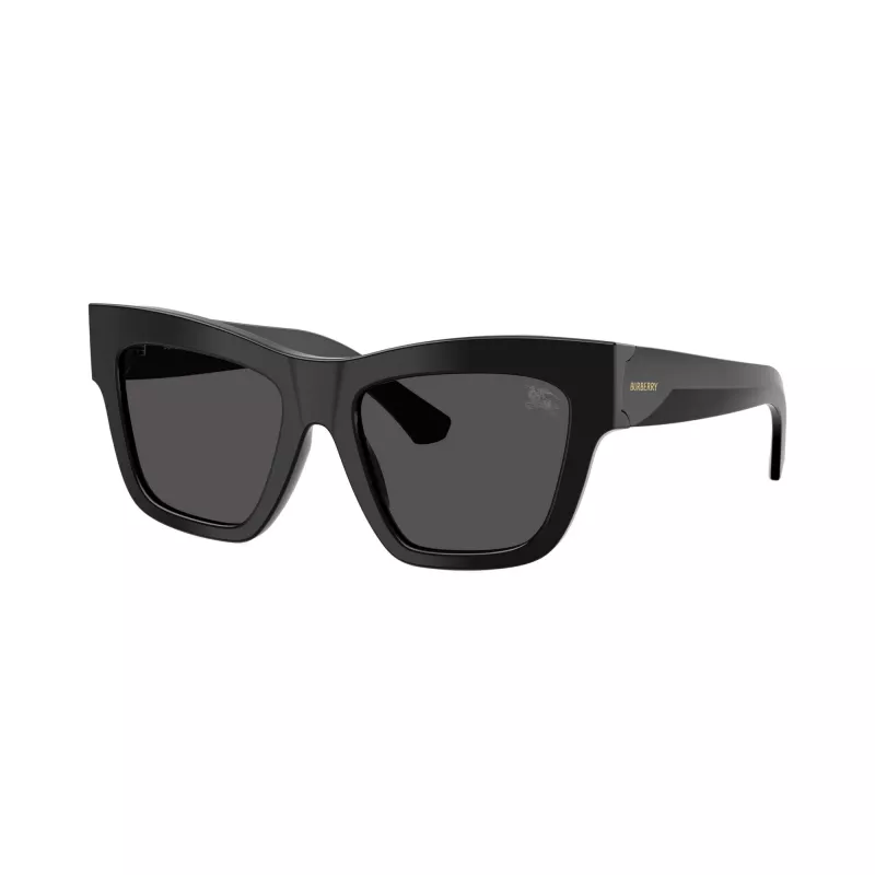 Burberry BE4449-300187 Gafas de sol Cat-Eye de mujer, montura negra, lentes degradadas grises, 53mm