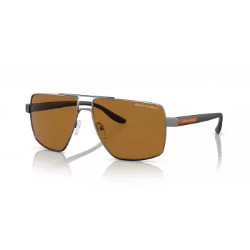 Gafas de sol de hombre Armani Exchange AX2037S 600383 polarizadas Pilot, negro mate/gris, 60mm