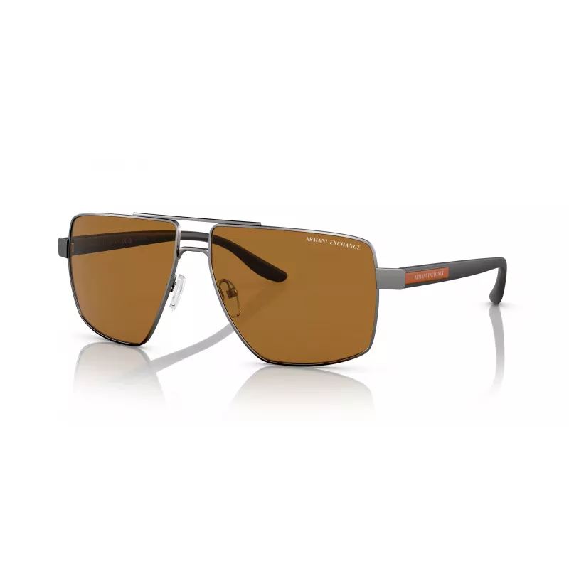 Gafas de sol de hombre Armani Exchange AX2037S 600383 polarizadas Pilot, negro mate/gris, 60mm