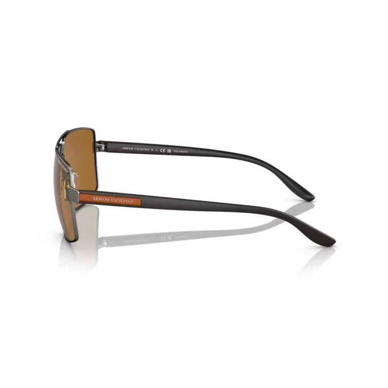 Gafas de sol de hombre Armani Exchange AX2037S 600383 polarizadas Pilot, negro mate/gris, 60mm