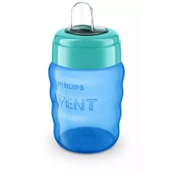 Vaso de aprendizaje Philips AVENT Easy Sip, 9M+, 260 ml, boquilla de silicona, azul