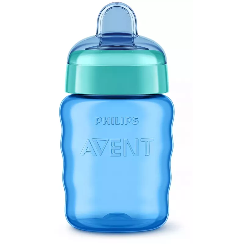 Vaso de aprendizaje Philips AVENT Easy Sip, 9M+, 260 ml, boquilla de silicona, azul
