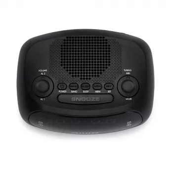 Radio reloj AIWA CR-09J FM con doble alarma, pantalla LED, negra