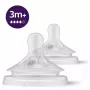 Tetina para biberón Philips Avent Natural Response, flujo de leche rápido, 3m+, pack de 2, silicona, transparente